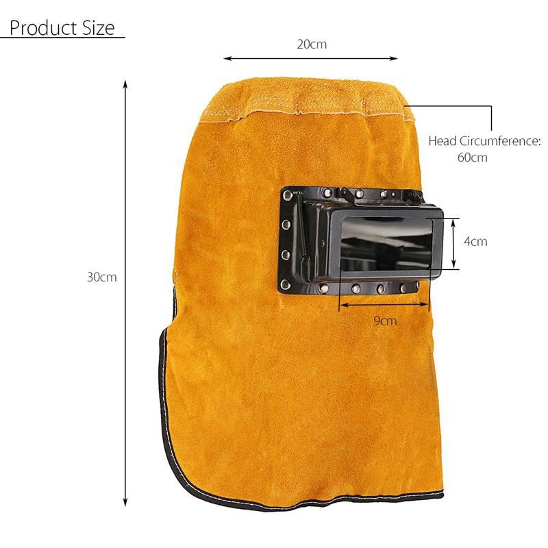 Head-mounted Labor Insurance Welding Cap Anti-sparking Pure Leather Welding Mask Double-turn Welding Head Protection