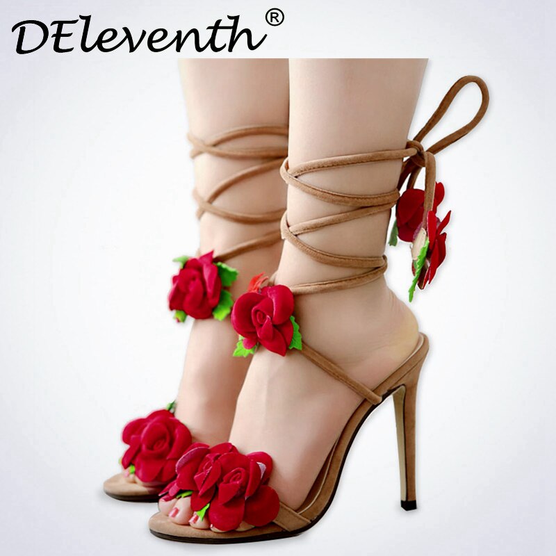 Sandálias femininas, sapatos de salto alto para mulheres, sandálias de flores, salto alto, peep toe, sandálias de salto borracha, para festa de noiva sapatos com calçados