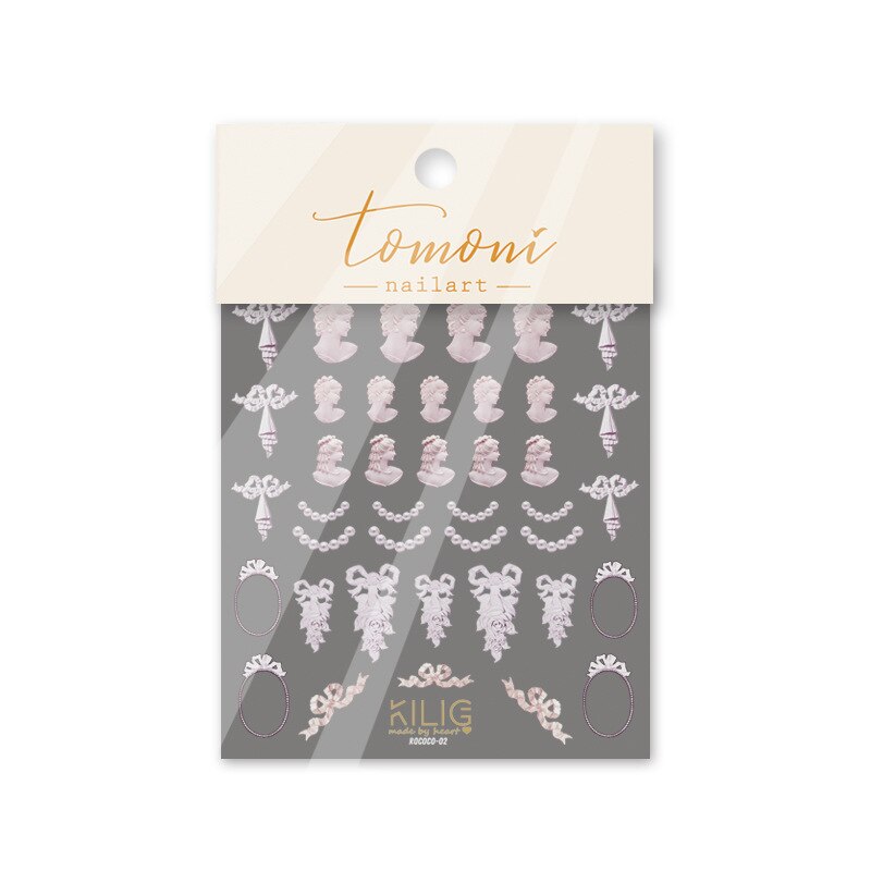 Nail art mærkat manicure designs kilig rokoko stil selvklæbende negle dekoration mærkat: Kilig -02