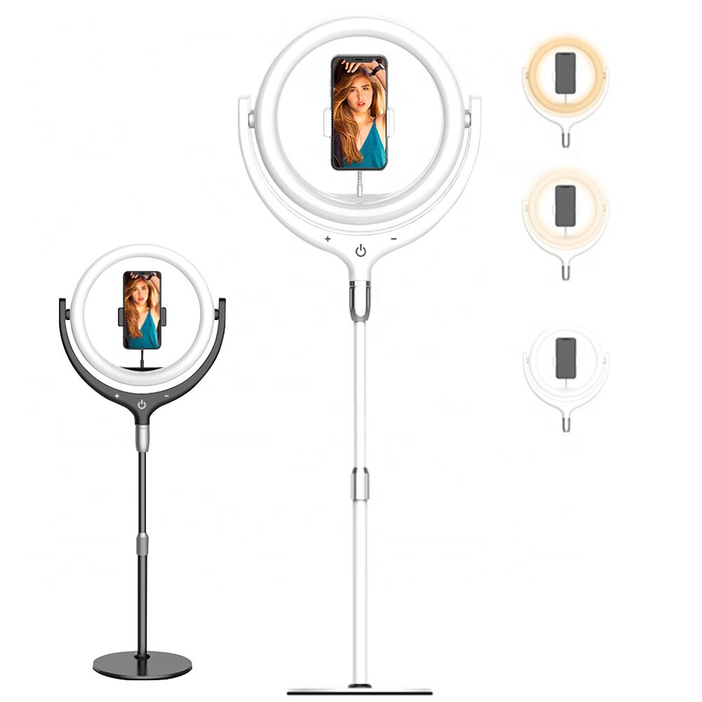 12inch Rotate 360 degrees Dimmable LED Selfie Ring Light ringlight Lamp Video Camera Phone Live Fill Light