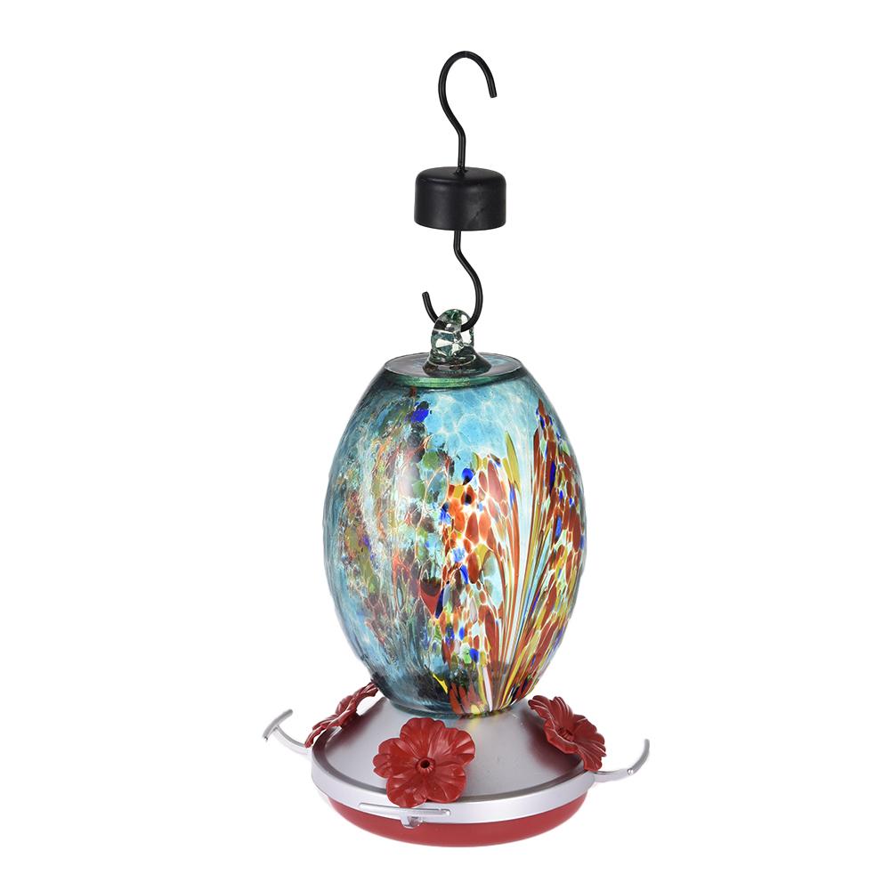 Newest Bird Feeder Hummingbird Feeder Bird Perch for Outdoors Patio Hand Blown Glass Hummingbird Feeder