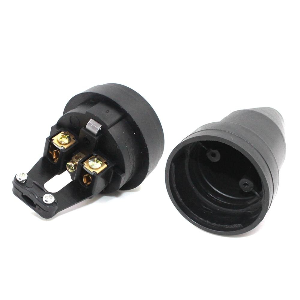 EU Waterproof IP44 Round 2Pin Electric Power Male Schuko Plug Rewireable Socket Outlet Adaptor Extension Cord Connector