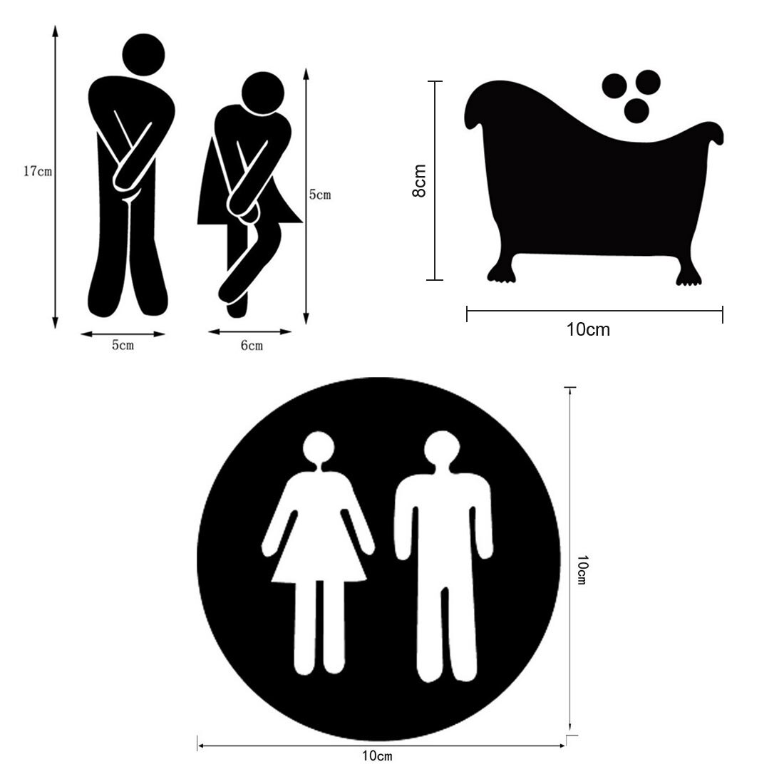 3D Acryl Badkamer Spiegel Stickers Vrouw & Man Wc Teken Spiegel Muursticker Home Hotel Washroom Deur Teken Spiegel Sticker