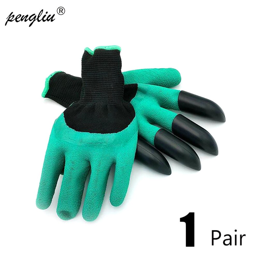 Gants de jardin en caoutchouc avec 4 griffes en plastique ABS pour le jardinage