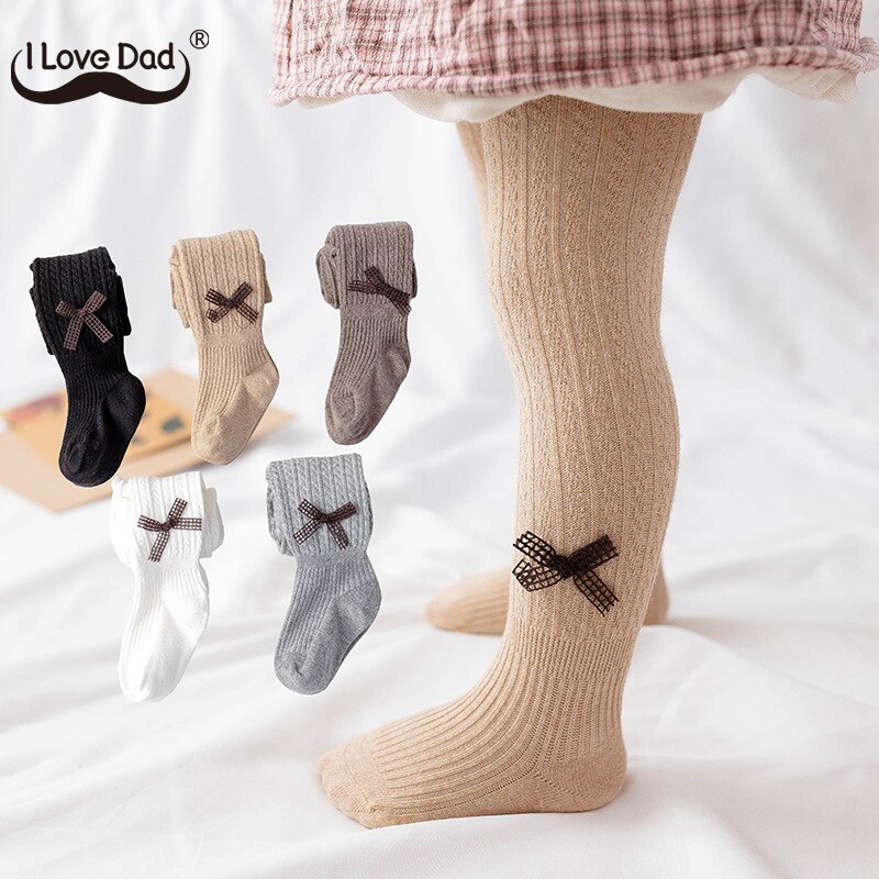 Cor sólida bebê menina collants bonito bowknot crianças meia-calça algodão macio bebê menina coisas primavera outono infantil criança meias