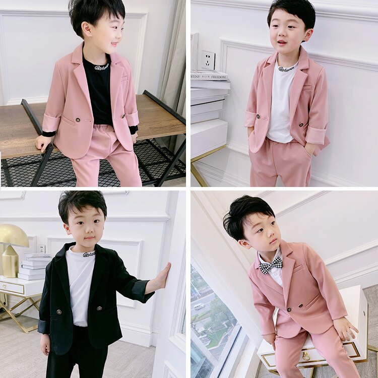 Smukke drenge piger jakkesæt sæt børn catwalk performance csotume børn blazer bukser 2 stk outfits