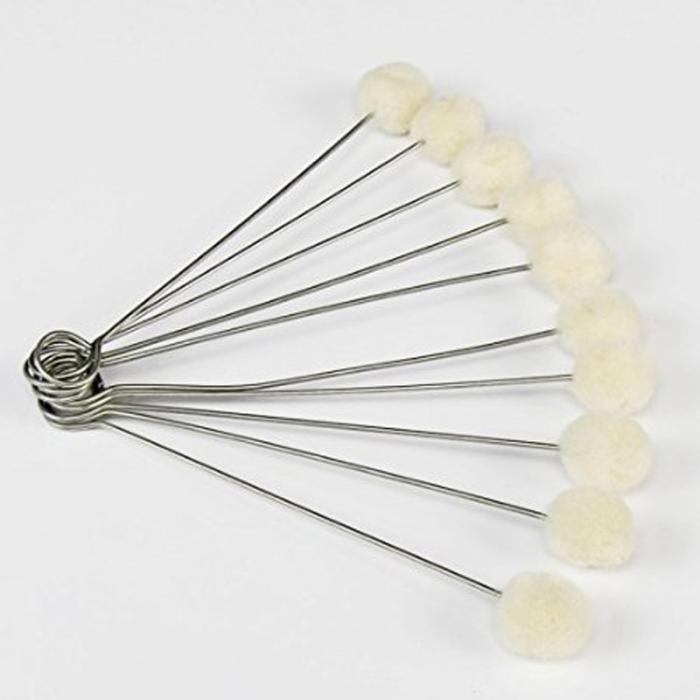 20pcs Wool Ball Brush DIY Daubers Assisted Dyeing Round Wools Brush With Metal Handle For Textile leather Leather Tool