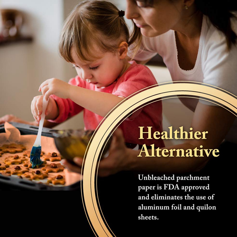 CSS Parchment Paper Sheets - 200-Count Precut Unbleached Parchment Paper For Baking, Half Sheet Pans, Non-Stick Baking Sheet P