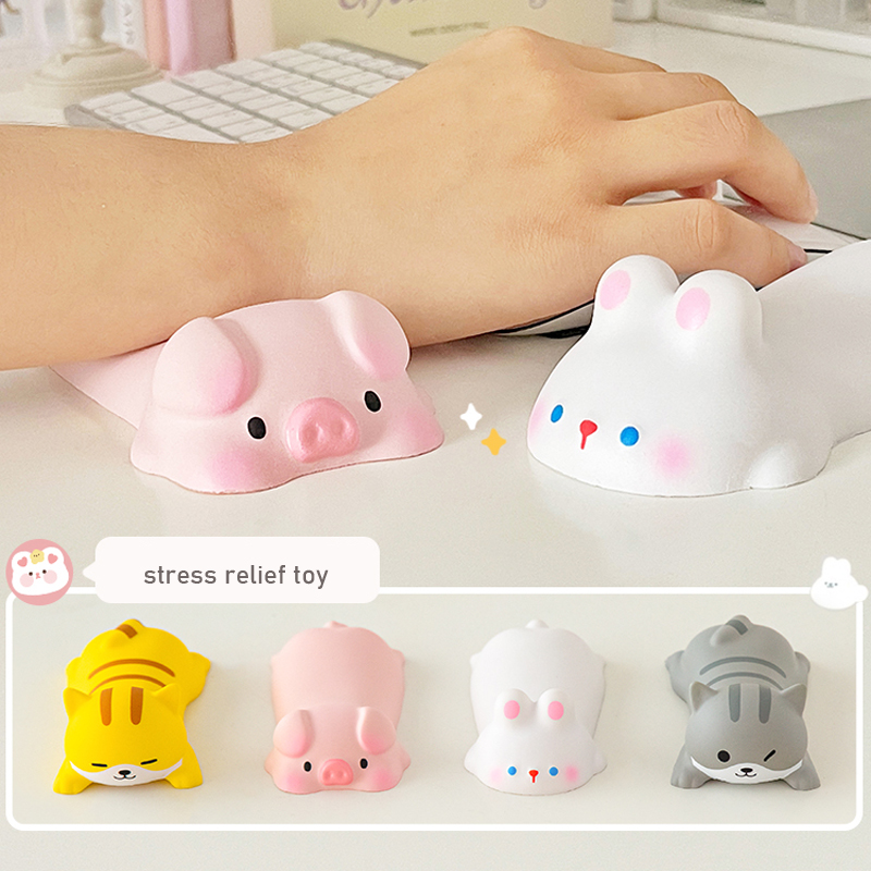 Cute Animal Wrist Mouse Pad Hand Support Pillow Arm Rest Ergonomics Memory Foam For Desktop Computer Laptop PC Pig,Cat,Dog Toys