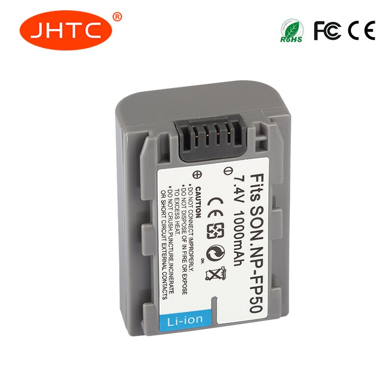 Batterie NP-FP50 NP-FP50 pour Sony DCR-HC30 40 43E 65 85 94E 96 DCR-SR30 NP-FP30 NPFP50 FP60 FP70 FP71, 1000mah