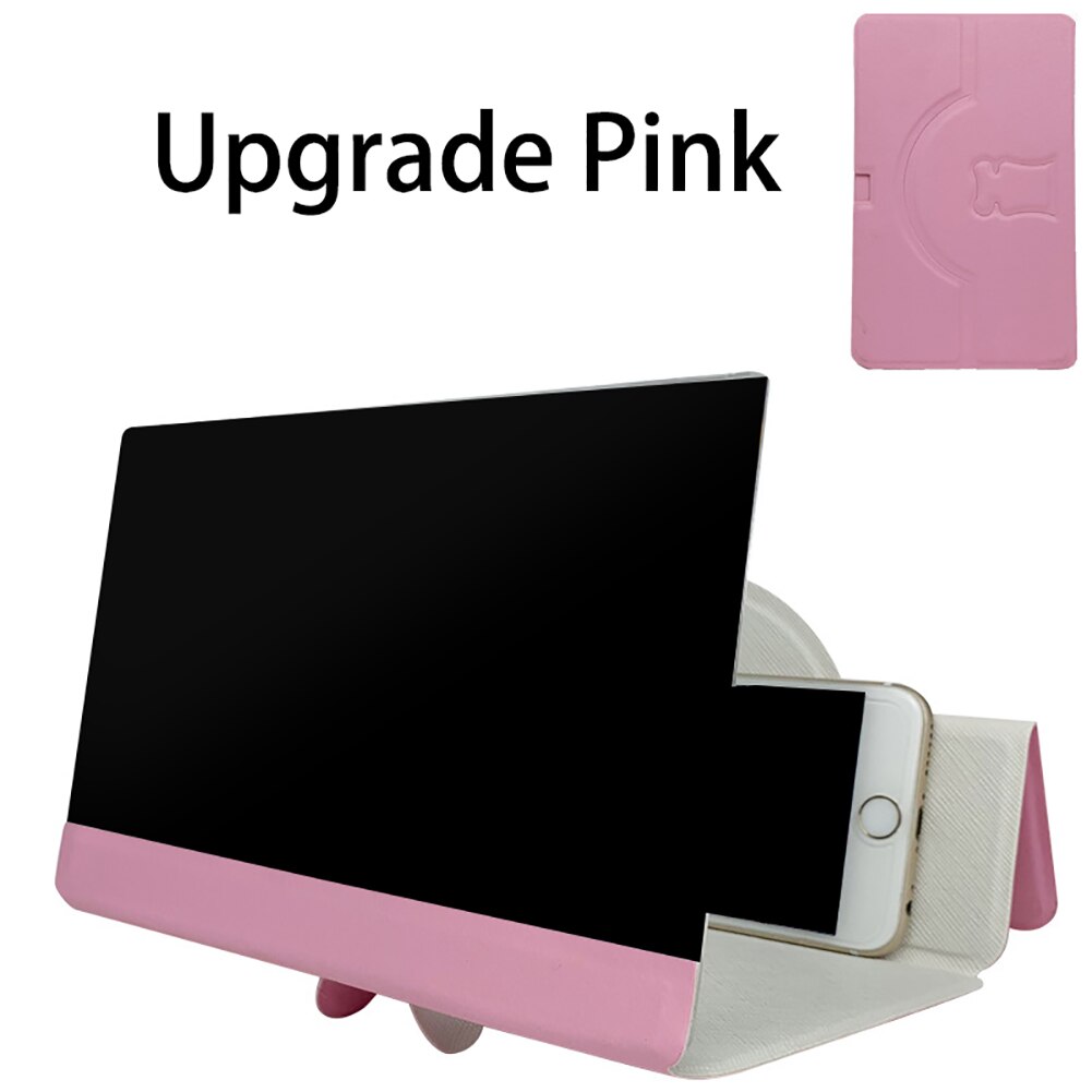 8inch 3D Phone Screen Amplifier Mobile Portable Universal Screen Magnifier For Cell Phone Screen Expander Magnifying: Pink