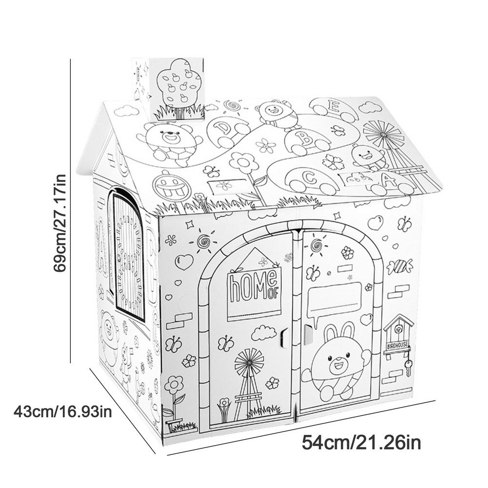 DIY 2,2 pies de alto cartón grande para colorear, manualidades creativas, proyecto de Casa de juego, montar y pintar, juguetes educativos para niños