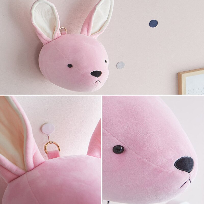 Tête d'animal décoration murale jouets en peluche peluche licorne cerf éléphant têtes tenture murale enfants chambre décoration bébé pépinière décor: rabbit