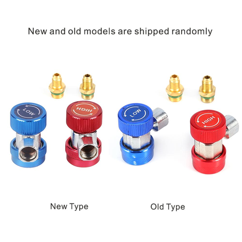 1 Pair Auto Freon R134A AC Air Condition Adjustable Quick Coupler Refrigerant High Low Adapter Connector Manifold Gauge Set