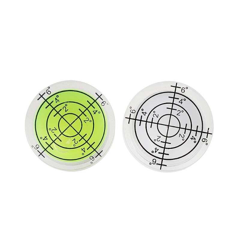 2 pièces 32*12mm niveau à bulle rond blanc vert Bullseye outil de mesure de niveau à bulle