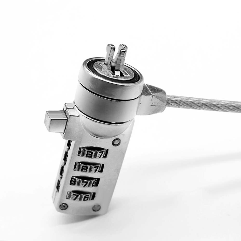 1 Pc/Pack 1.2-Meter Alloy Steel Security Anti-Theft 4-Digit-Password Trick Lock for Computer Laptop & Notebook
