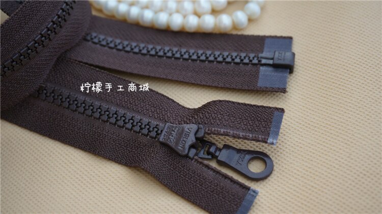 YKK zipper 5 resin single open zipper brown 35-70cm white - clothing cardigan down clothing coat placket: 55cm