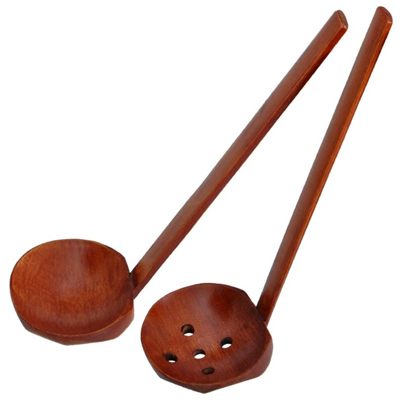 6 Stuks Houten Lepels Japanse Ramen Noodle Soep Lepel Pollepel Lange Steel Houten Lepel Set Keuken Serveren Zeef Lepel Servies