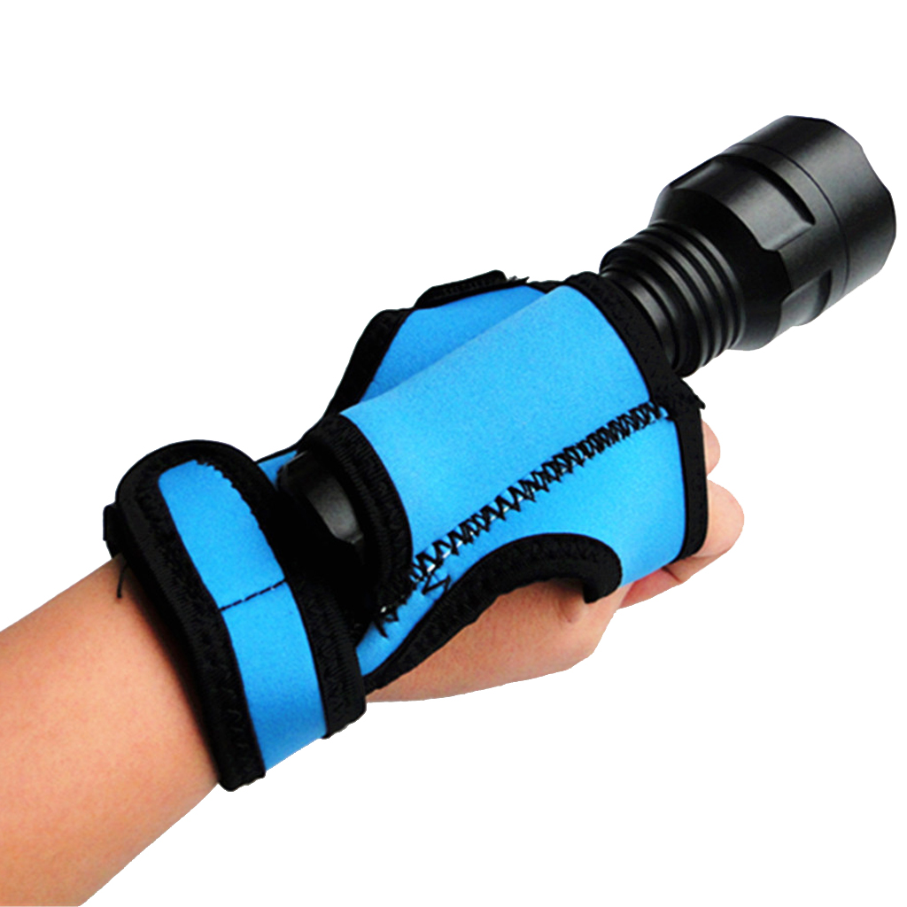 Magideal Outdoor Duiken Zaklamp Zaklamp Houder Zachte Hand / Arm Mount Torch Zaklamp Holster Hand Arm Mount Strap: Sky blue