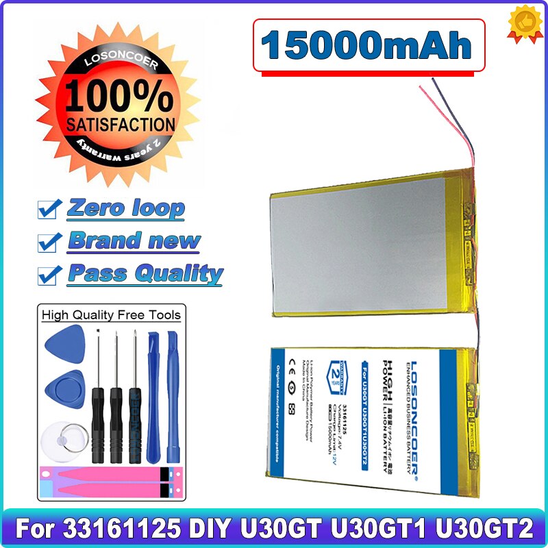 Top 7.4V 15000mAh 33161125 Tablets Batteries DIY U30GT, U30GT1, U30GT2 dual four-core tablet pc battery 33161125 Size