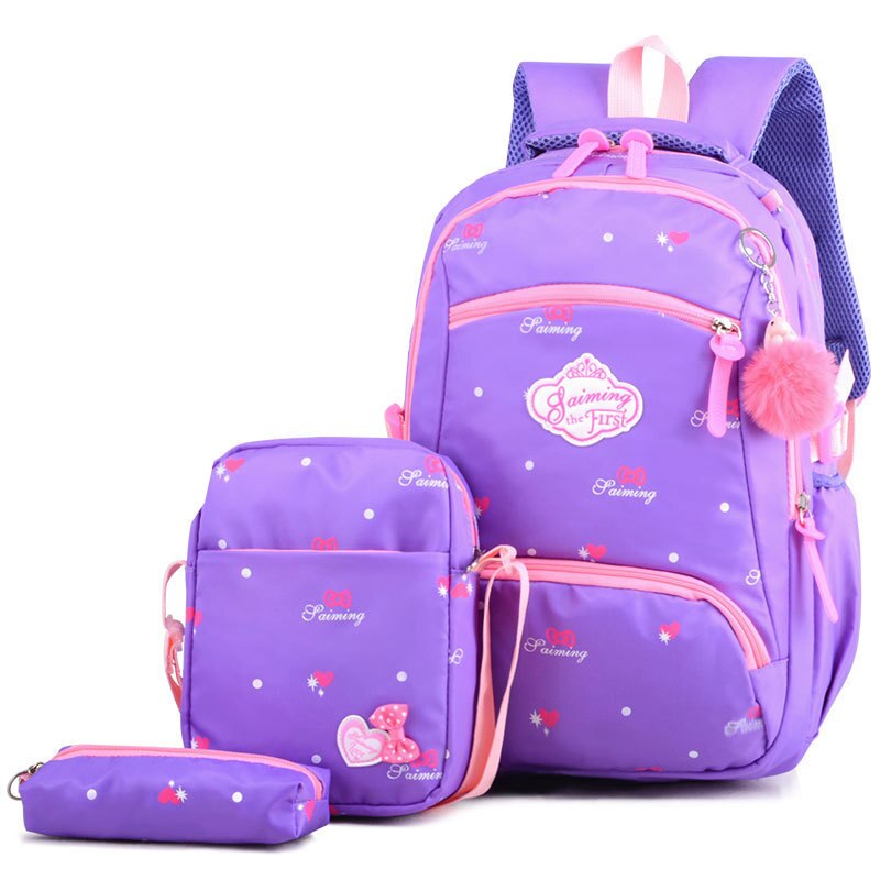 3 stks/set Leuke Boog School Rugzak Voor Meisjes Afdrukken Meisjes School Tassen Kids Rugzak Meisjes Student Schooltassen Student Mochila: A11