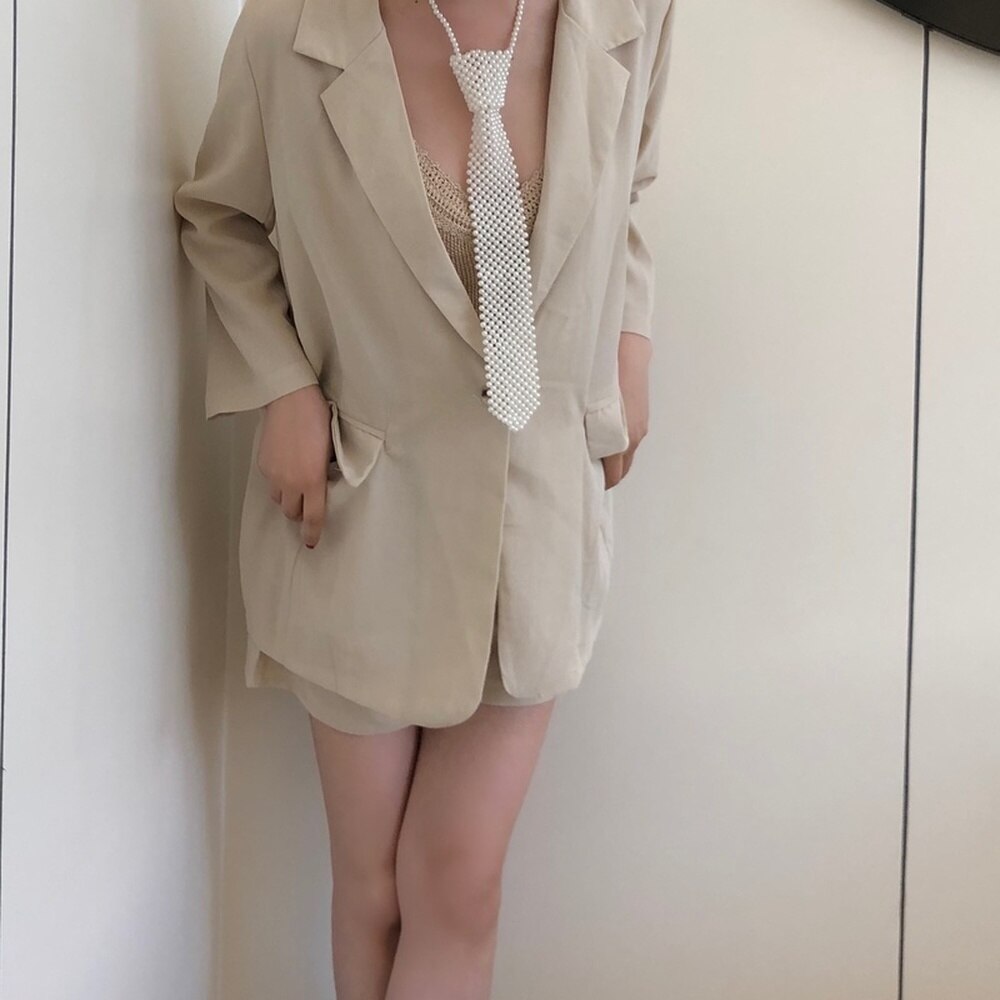 Hand Beaded Retro Hand-made Pearl Tie Adjustable Universal