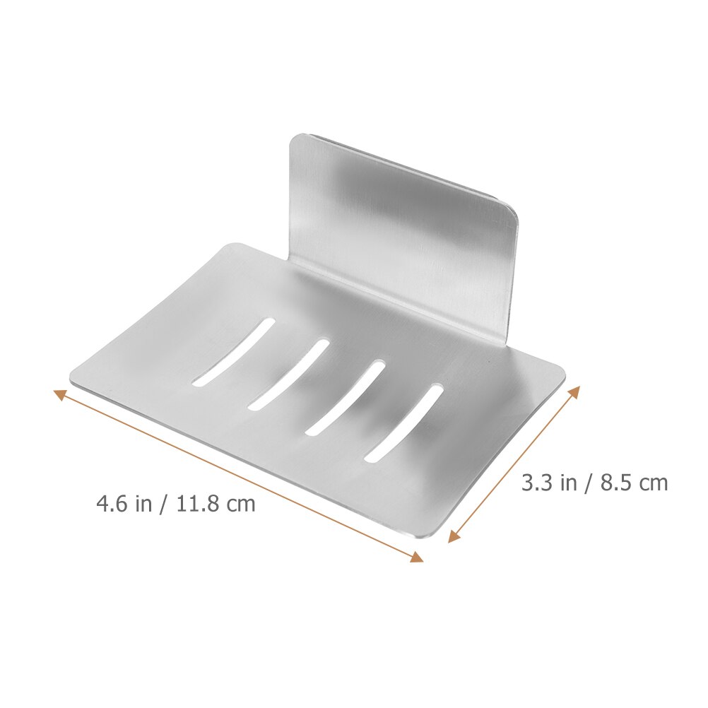 Stainless Steel Draining Soap Container Wall Mounted Adhesive Soap Dishes Tray