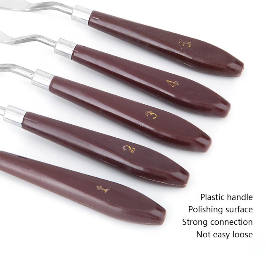 5 stücke Pigment Schaber Malerei Messer einstellen für Zeichnung Gremium/Palette Acryl farbe Schaber Gouache Ölgemälde Messer Pigment palet