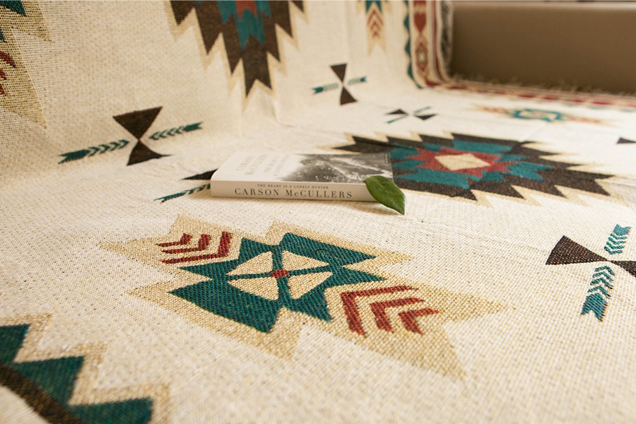 Boheme bomuld linned tæppe national vind geometri sofa tæppe seng hjem dekoration plaid hængende tæppe