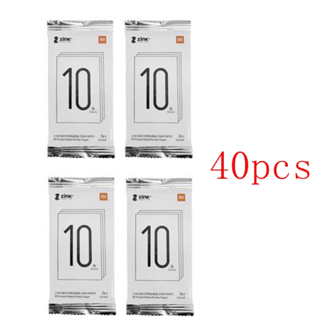 Xiaomi zink pocket printer papper självhäftande foto färgtryck 3- tum mini pocket fotoskrivare snabb: 40 st