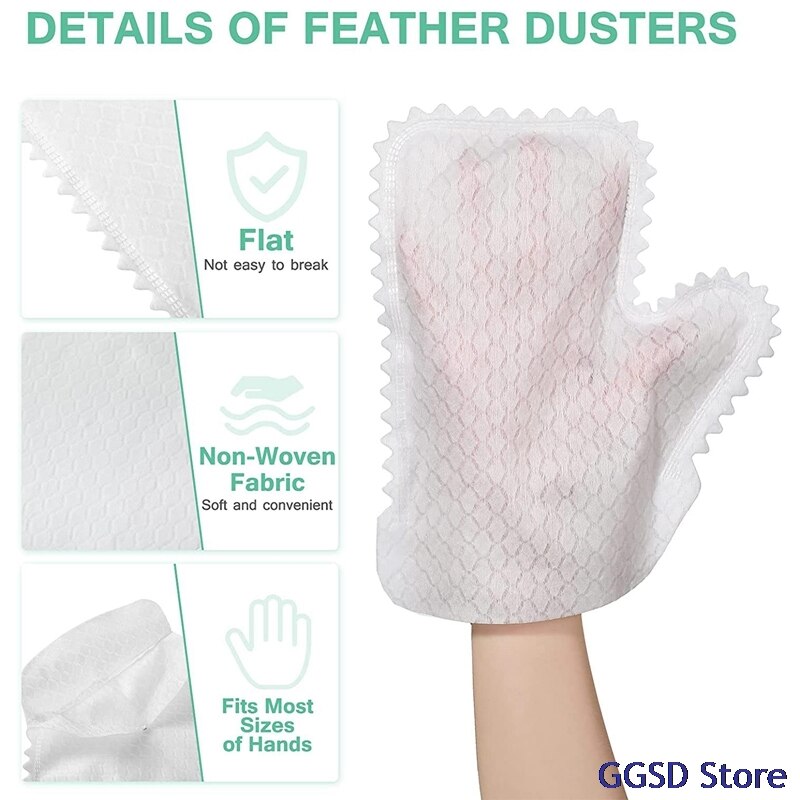 Guantes de limpieza de escamas de pescado, plumero para el hogar, ranuras de ventanas, utensilios de cocina de vidrio, herramienta de limpieza de escritorio y suelo, desechables, 10 unids/lote