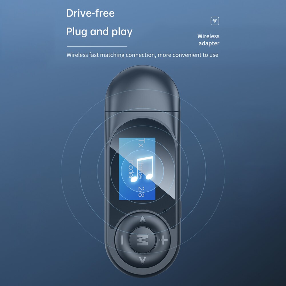 Audio- Absender Empfänger Adapter Dongle Leicht Installation LCD Anzeige T13 2 in 1 Bluetooth 5,0 Persönliche Auto Elemente