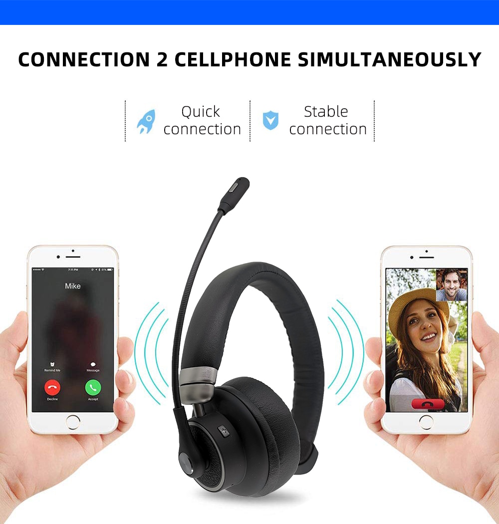 BH-M91-auriculares inalámbricos con Bluetooth 5,0, dispositivo de audio con cancelación de ruido para conductores, centro de llamadas y teléfono de oficina