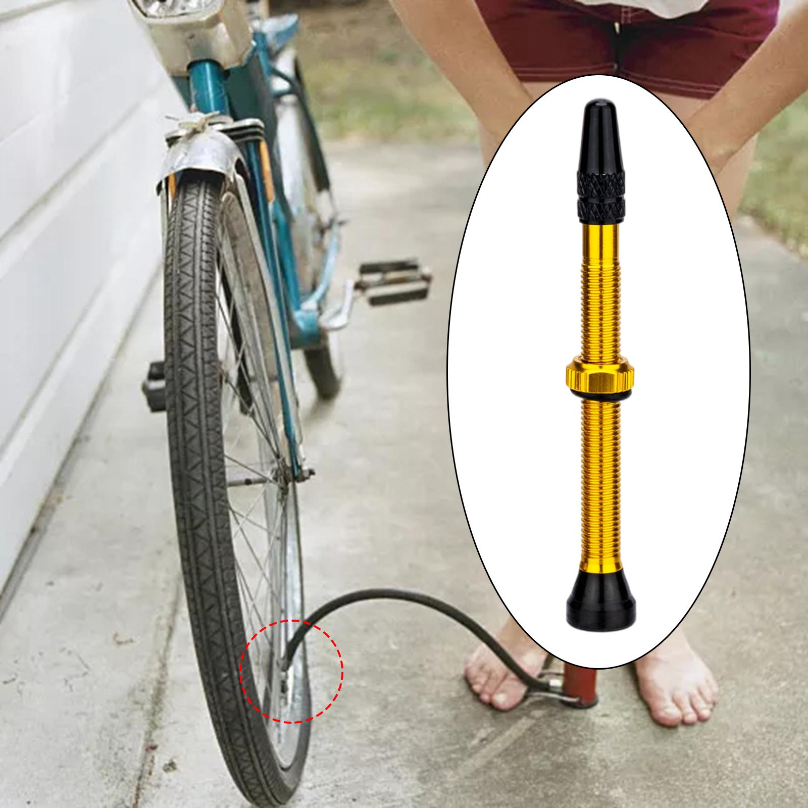 Tubeless Presta Valve Stem, Durable Super Light Alloy Presta Valve Stem for: Yellow 60mm