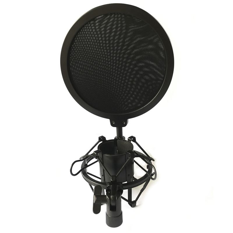 Microphone Mic Shock Mount With Shield Articulating Head Telescoping Height Microphone Holder Stand Bracket