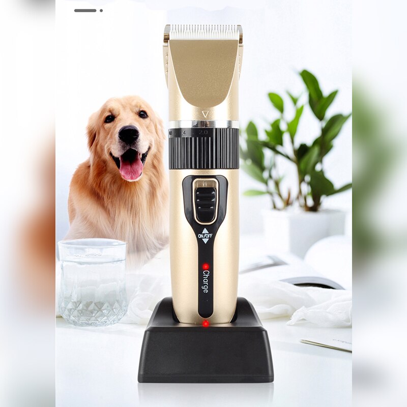 Professionele Hond Haar Clipper Draadloze Opladen Low Noise Dog Grooming Hond Haar Trimmer Kat Elektrische Clipper Blade Set