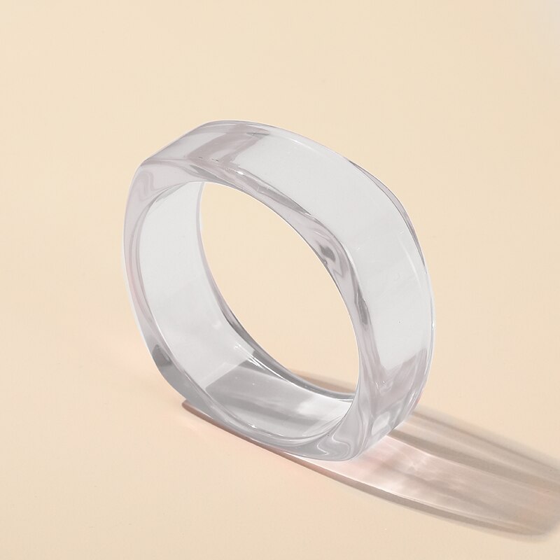 Nuovo braccialetto acrilico trasparente alla moda per donna Braccialetti da festa in resina Braccialetti con ciondoli firmati Regali di gioielli per ragazze: Oro antico placcato
