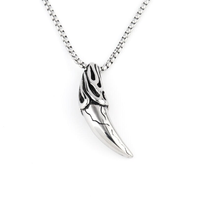 Punk Brave Men Wolf Tooth Pendant Necklaces Women Jewelry Amulet Pendant Chain: Default Title