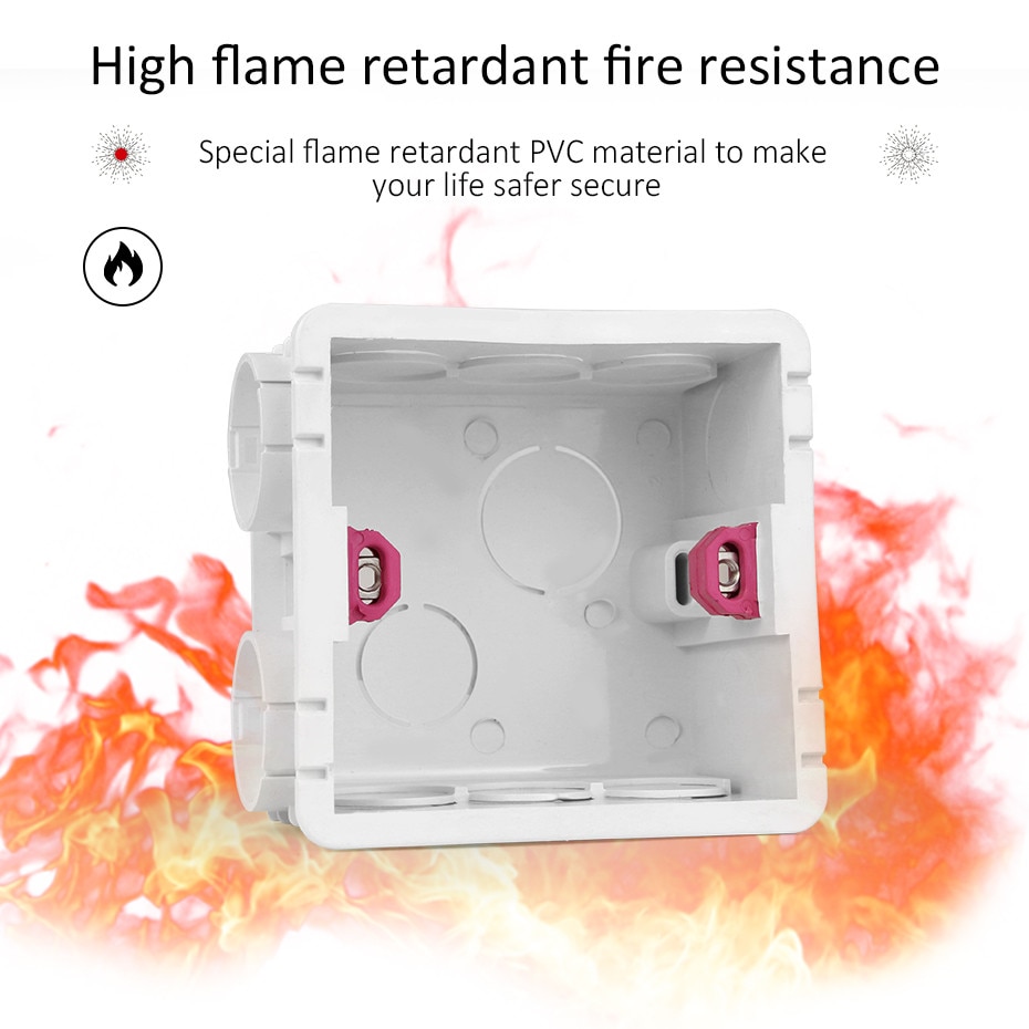 Verstelbare Montage Doos Interne Cassette 86Mm * 85Mm * 50Mm Voor 86 Type Schakelaar En Stopcontact Wit rood Blauw Bedrading Back Box