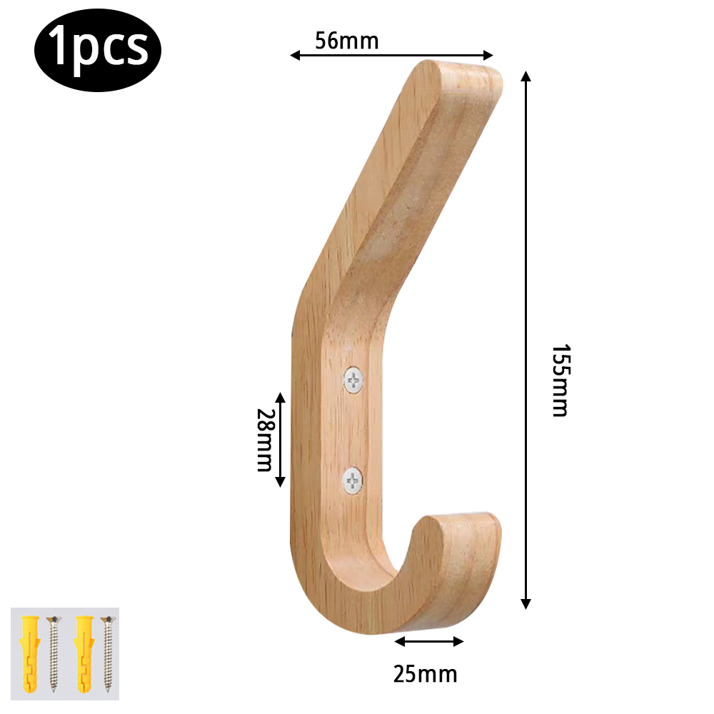 Ganci appendiabiti in legno da parete, resistenti, doppi, con viti, in rovere naturale vintage, accessori per camera da letto: Bronzo