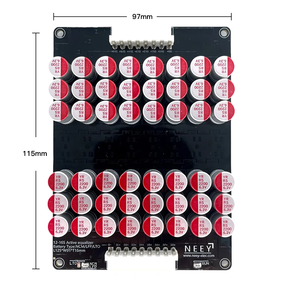 NEEY Equilibrador de ecualizador activo 5A 12S 13S 14S 15S 16S Lifepo4/Lipo/LTO Condensador de energía de batería Litio Lipo Lifepo4 Ecualizador