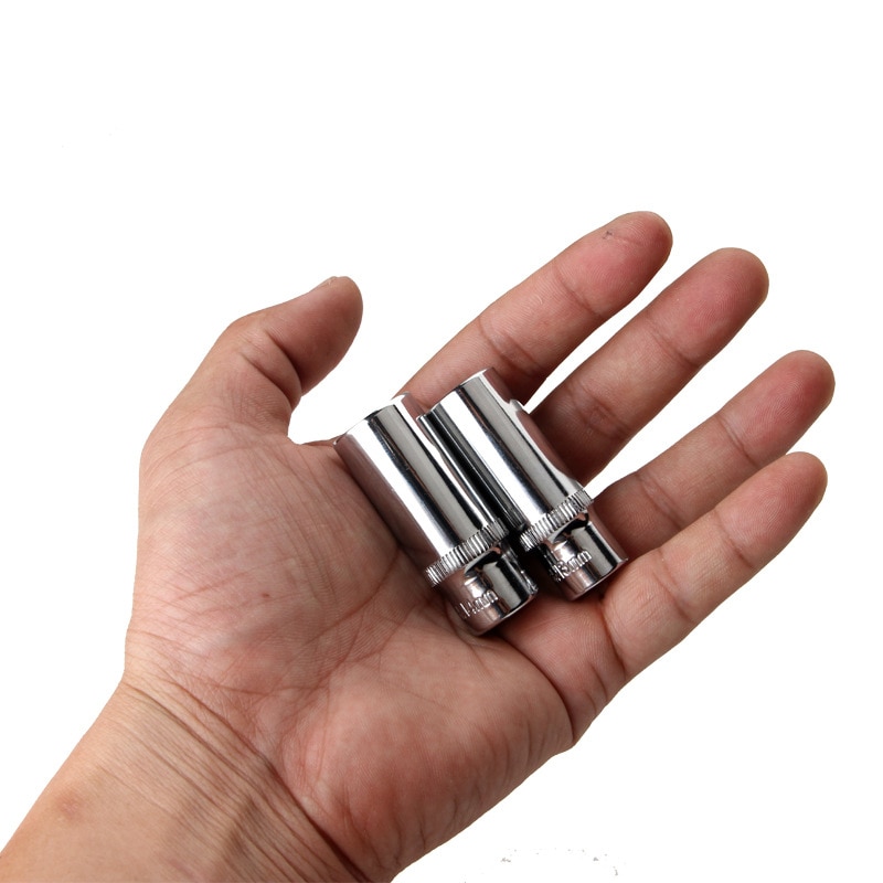 2pcs/set 1/4 Socket Set Adapter Long Sockets 7mm 8mm 10mm 13mm Deep Socket Tool Heads Torque Spanner Ratchet Socket Wrench