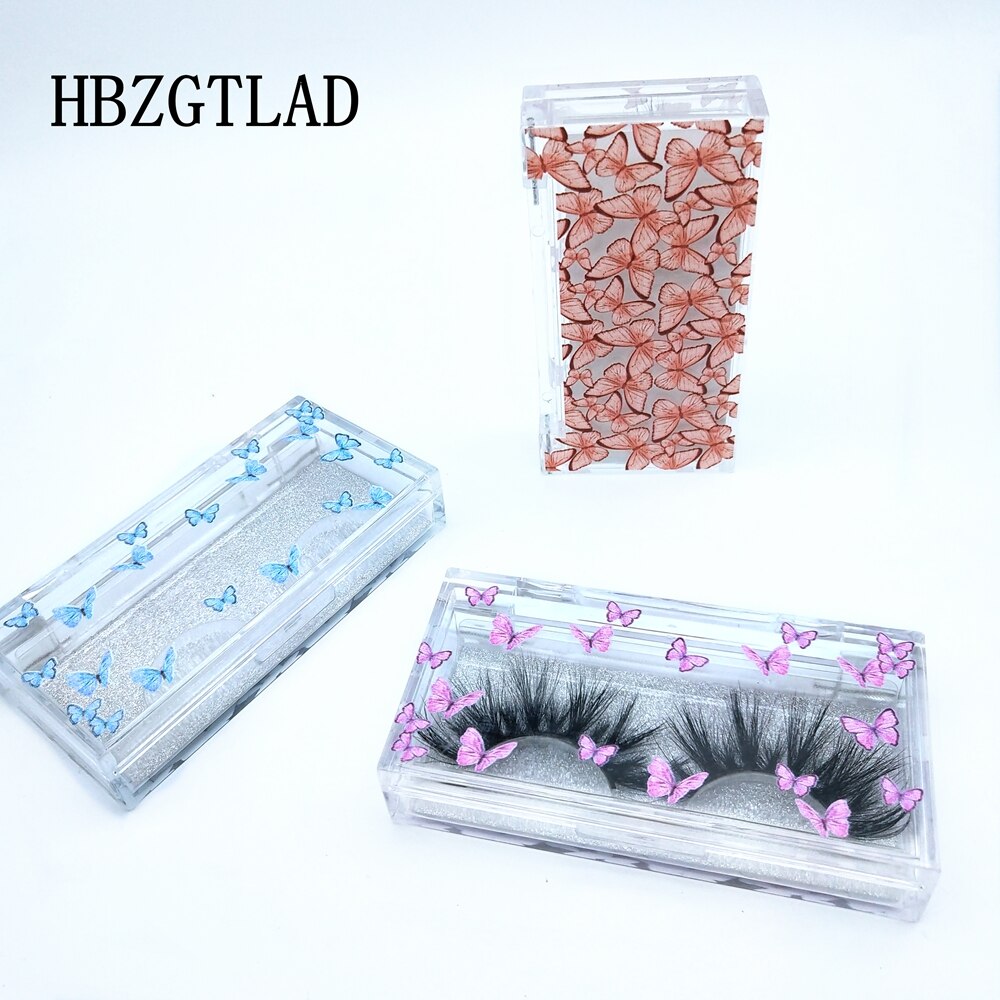 10/20 pcs butterfly print Eyelash Packaging Box Empty Boxes Eyelash Package Case 8-25mm Lashes Rectangle Box