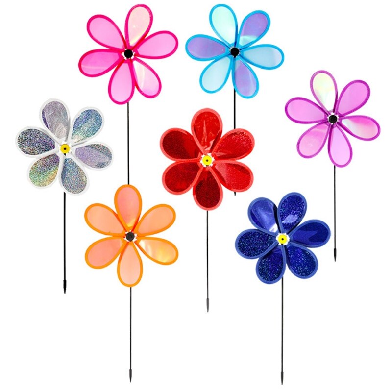 7Pcs Sequin Pinwheels Wind Spinner Tuin Party Pinwheel Wind Spinner Voor Tuin 87HA: Default Title