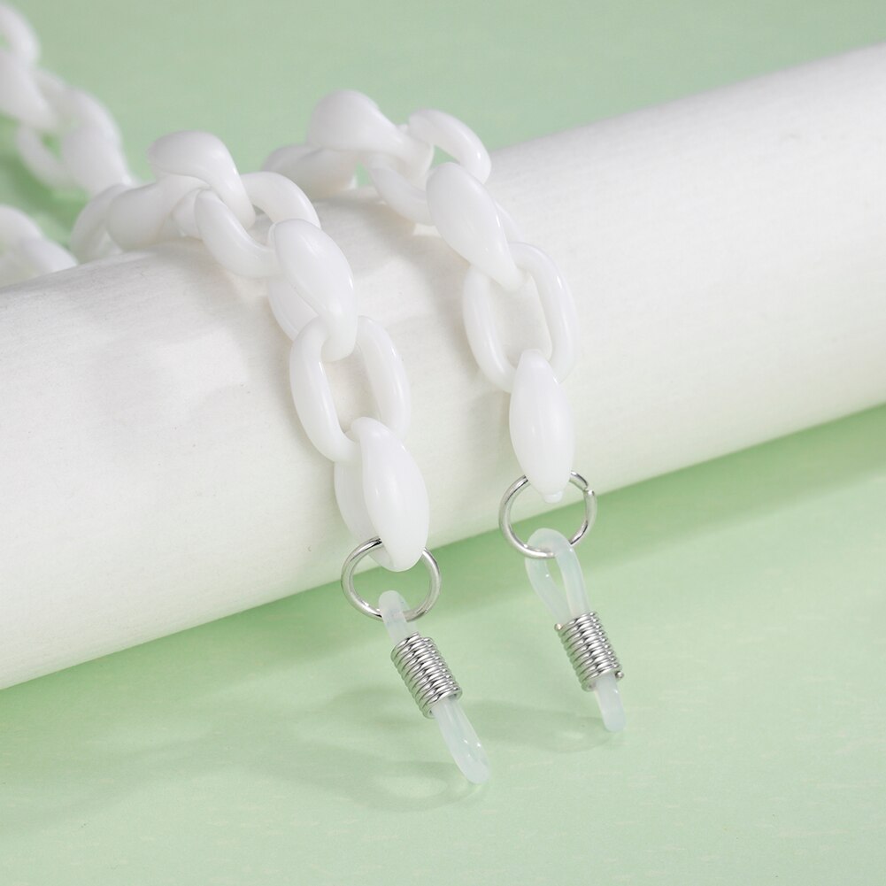 Teamer Mode Acryl Leesbril Ketting Voor Vrouwen Zonnebril Ketting Bandjes Cords Hals-Keten Lanyard Brillen Touw: 6 white-Silver