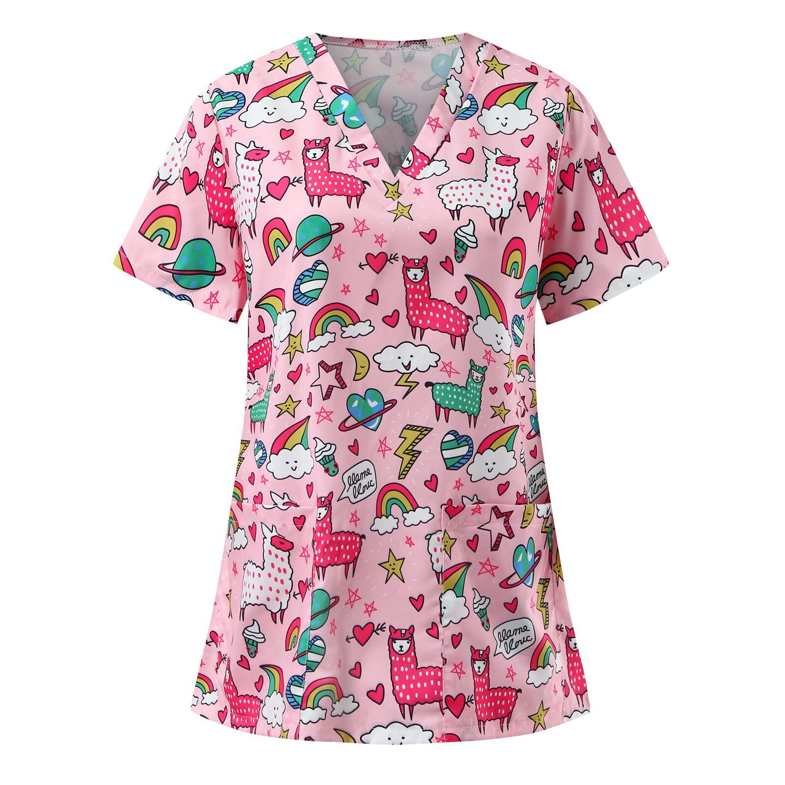 Hundesalon arbeit uniform frauen tops S-XXXL große größe cartoon druck Scrubs tops labor staubdicht arbeit tragen uniforme enfermera30: PK / XL