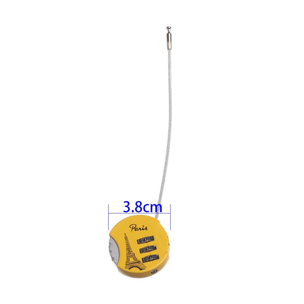 1 Pc 3 Dial Digit Nummer Code Hangslot Mini Mechanische Cijferslot Veiligheid Reizen Koffer Safe Lock Bagage Lock Van gym