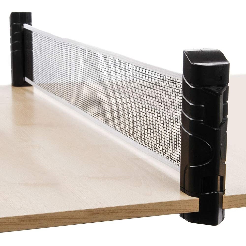 Retractable Ping Pong Rack Ping Pong Accessory Portable Ping Pong Net Rack With 1Pair Table Tennis Rackets Easy Installation