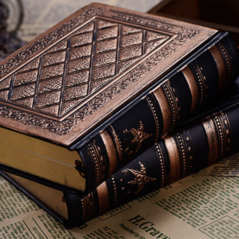 Europæisk vintage præg hardcover notesbog luksus læderbetræk sort guld dagbog journal bog kontor skole papirvarer leverancer