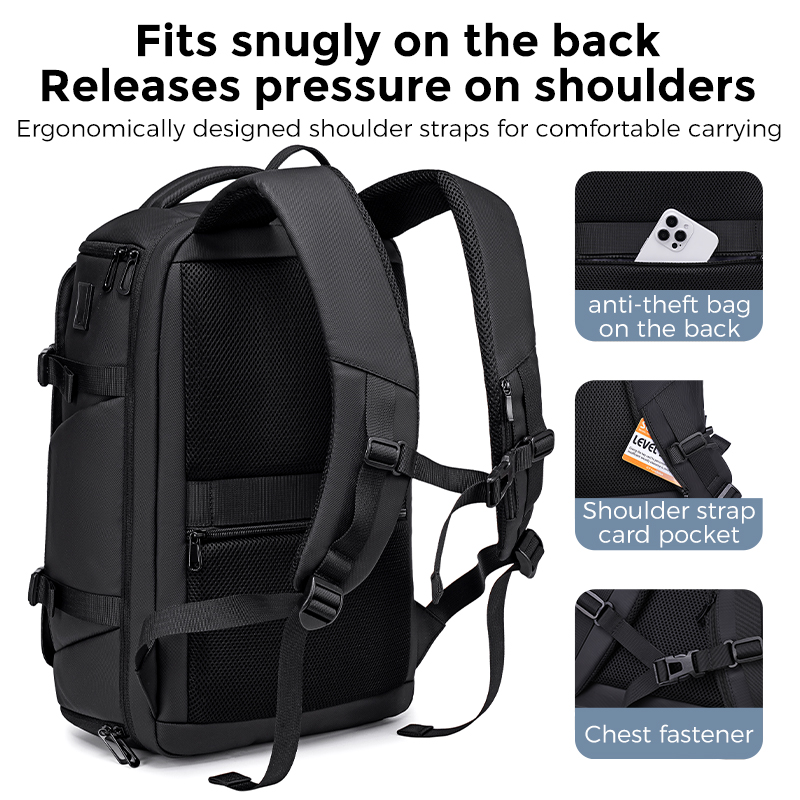 FENRUIEN Rucksack Herren-Geschäft-Reiserucksack mit großer Kapazität, multifunktionaler, unabhängiger Schuhbehälter, 16-Zoll-Laptop-Rucksack